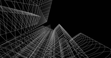 şehir mimarisi ve binalar 3D çizimi 