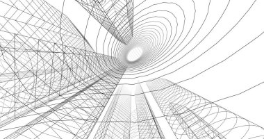 şehir mimarisi ve binalar 3D çizimi 