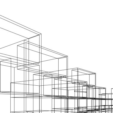 Ev kavramı kroki 3d çizim