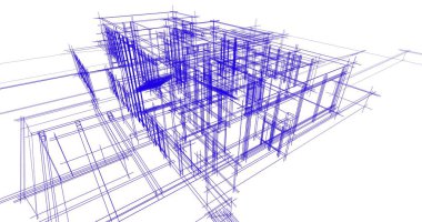 Ev kavramı kroki 3d çizim