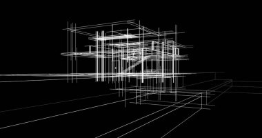 Ev kavramı kroki 3d çizim