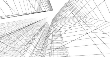 şehir mimarisi ve binalar 3D çizimi 