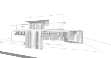 Ev kavramı kroki 3d çizim