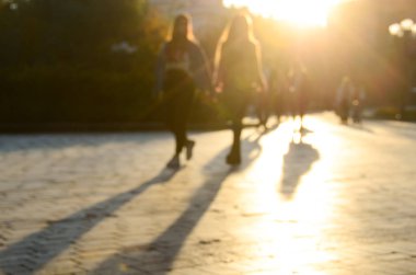 Sonbahar park, bulanık görünüm 