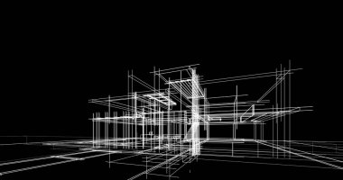 Ev kavramı kroki 3d çizim