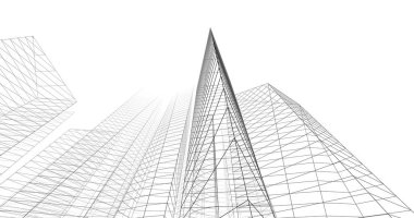 şehir mimarisi ve binalar 3D çizimi 