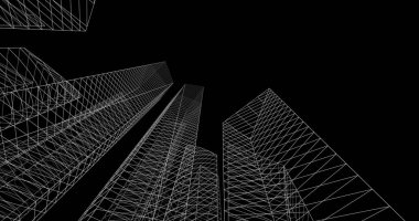 şehir mimarisi ve binalar 3D çizimi 