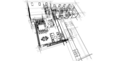 Ev kavramı kroki 3d çizim