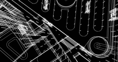 Binanın mimari 3d çizim çizim ev