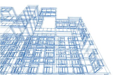 mimari çizimleri 3B illüstrasyon - illüstrasyon