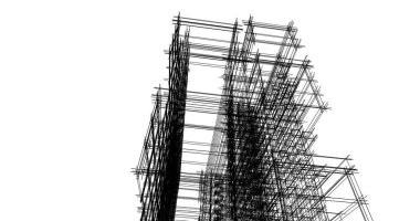 mimari çizimleri 3B illüstrasyon - illüstrasyon