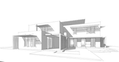 Ev kavramı kroki 3d çizim