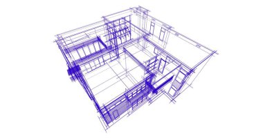 Ev kavramı kroki 3d çizim
