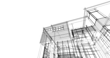 Ev kavramı kroki 3d çizim