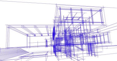 Ev kavramı kroki 3d çizim