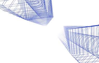 şehir mimarisi ve binalar 3D çizimi 