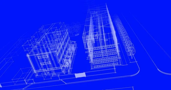 Архитектурные Чертежи Иллюстрация Иллюстрация — стоковое фото