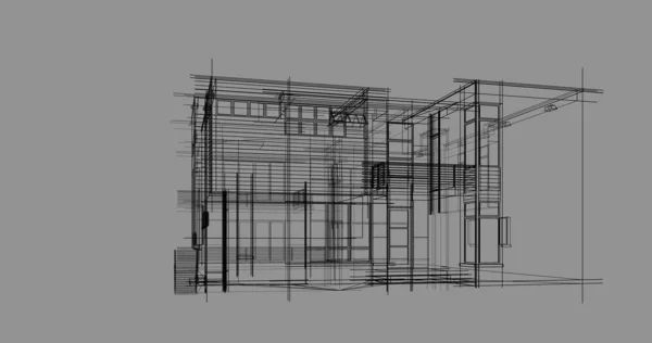 Эскиз Концепции Дома Иллюстрация — стоковое фото