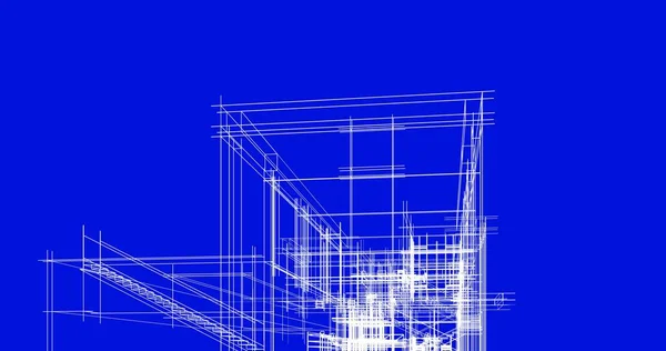 房子概念剪影3D — 图库照片