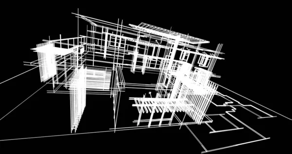 Эскиз Концепции Дома Иллюстрация — стоковое фото