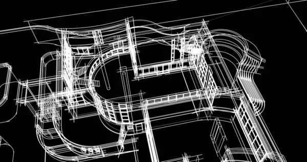 Архитектурное Построение Иллюстрации Фоне — стоковое фото