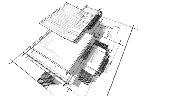 Haus Konzept Skizze Illustration — Stockfoto