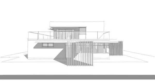Эскиз Концепции Дома Иллюстрация — стоковое фото
