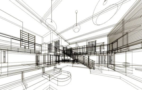 Dessins Architecturaux Illustration Illustration — Photo