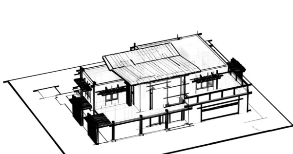 Conception Maison Croquis Illustration — Photo