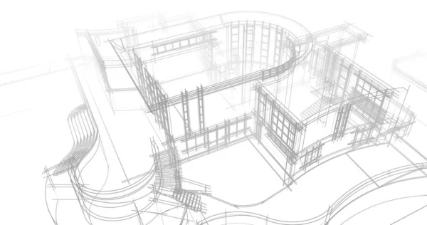 Архитектурное Построение Иллюстрации Фоне — стоковое фото