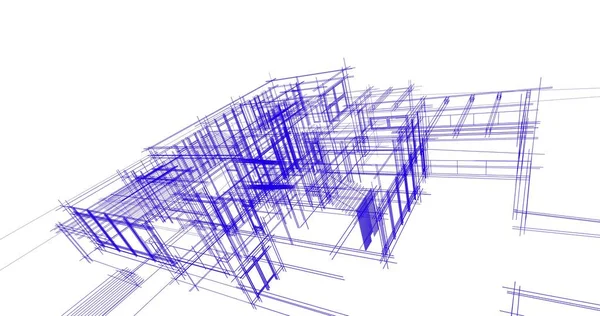 房子概念剪影3D — 图库照片