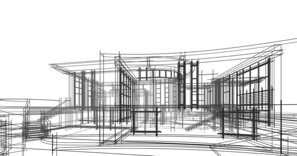 Arquitetura Edifício Ilustração Fundo — Fotografia de Stock