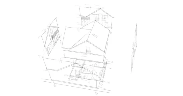 Архитектурные Чертежи Иллюстрация Иллюстрация — стоковое фото
