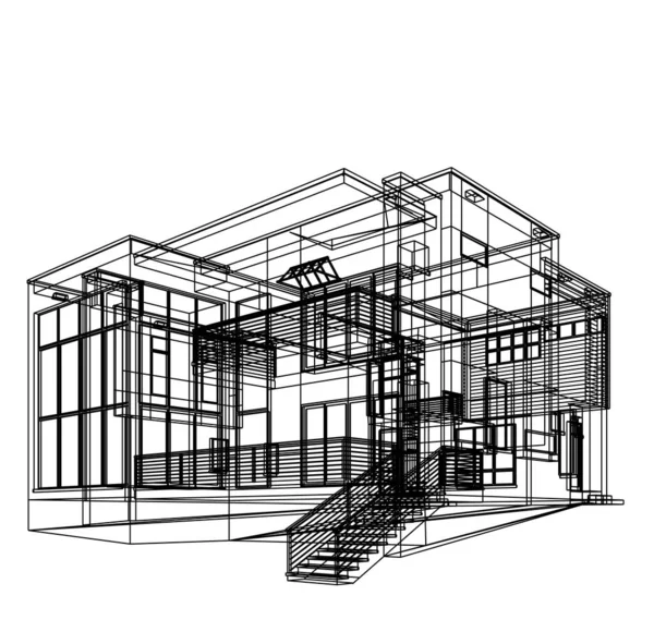 Эскиз Концепции Дома Иллюстрация — стоковое фото
