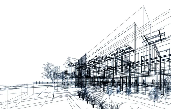 Архитектурные Чертежи Иллюстрация Иллюстрация — стоковое фото