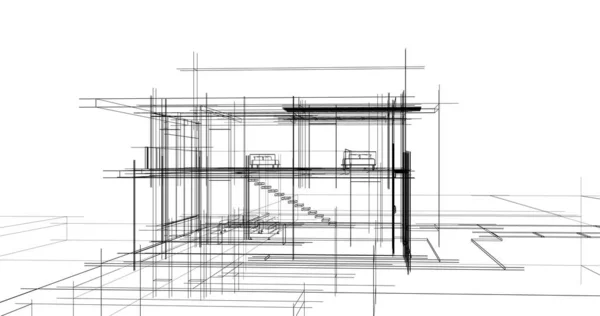 Ev kavramı kroki 3d çizim