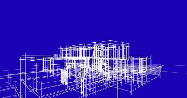 房子概念剪影3D — 图库照片