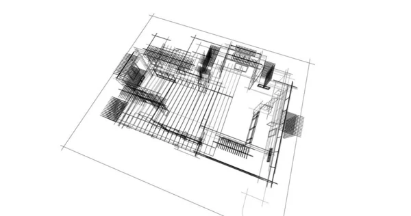 Эскиз Концепции Дома Иллюстрация — стоковое фото