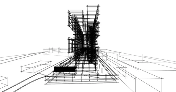 House Building Architectural Drawing Illustration — Stock Photo, Image