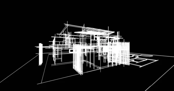 Эскиз Концепции Дома Иллюстрация — стоковое фото