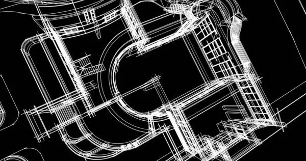 Архитектурное Построение Иллюстрации Фоне — стоковое фото