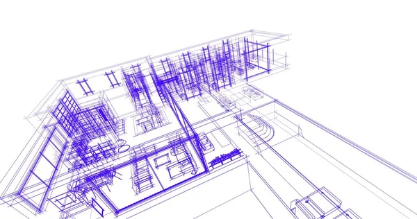Эскиз Концепции Дома Иллюстрация — стоковое фото