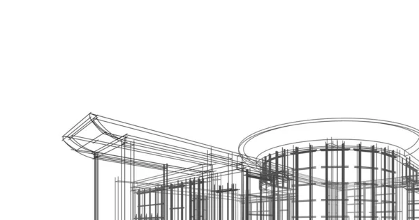 Architektura Budynek Ilustracja Tle — Zdjęcie stockowe