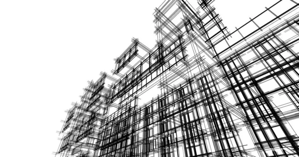 Illustration Architecture Des Bâtiments Ville — Photo