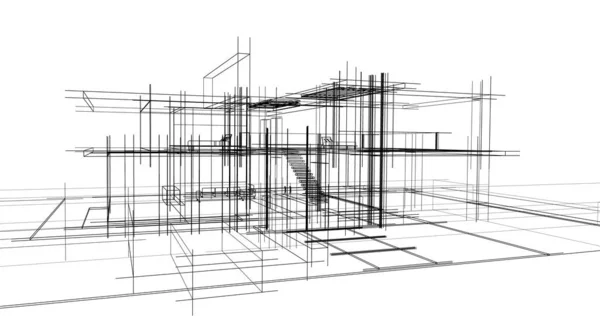 Dům Koncepce Skic Ilustrace — Stock fotografie