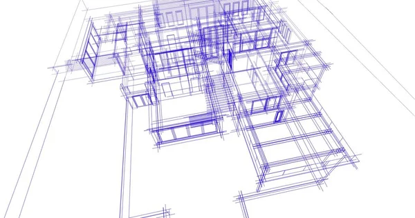 房子概念剪影3D — 图库照片