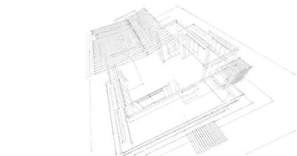 Conception Maison Croquis Illustration — Photo