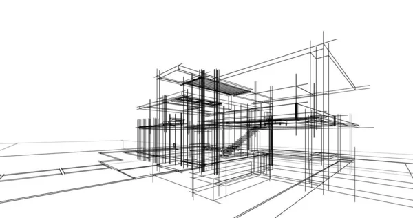 Эскиз Концепции Дома Иллюстрация — стоковое фото