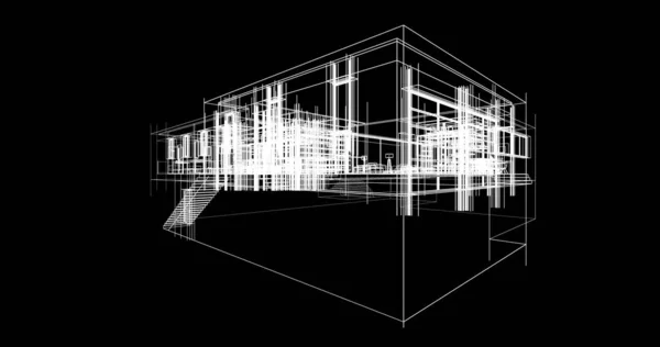Ескіз Концепції Будинку Ілюстрація — стокове фото