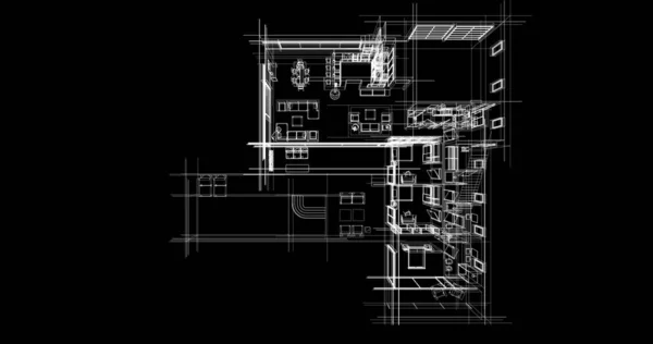 Conception Maison Croquis Illustration — Photo